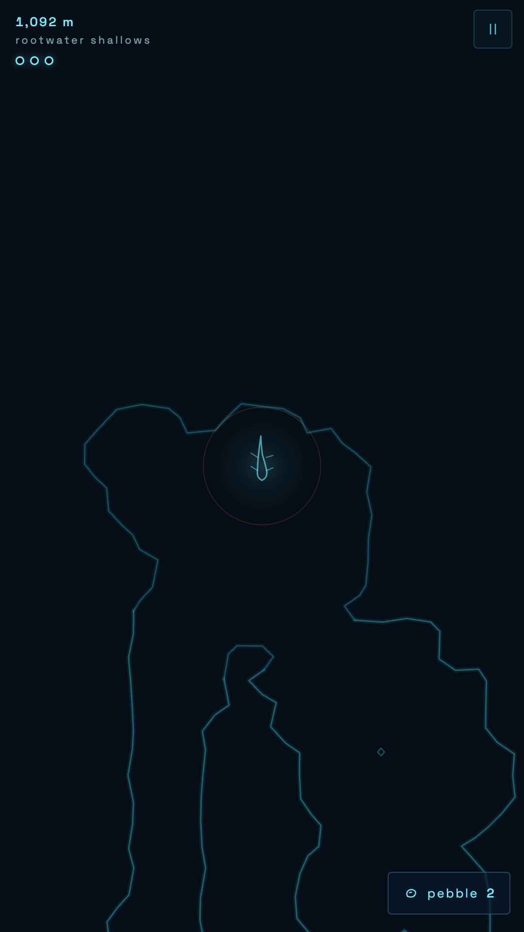 The throat chamber, a winding tunnel revealed by a shout