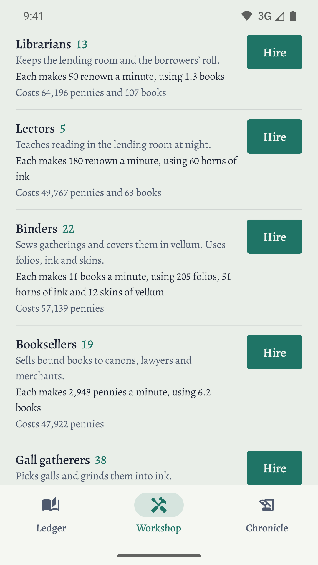 The workshop in chapter four, with librarians, lectors, binders and booksellers