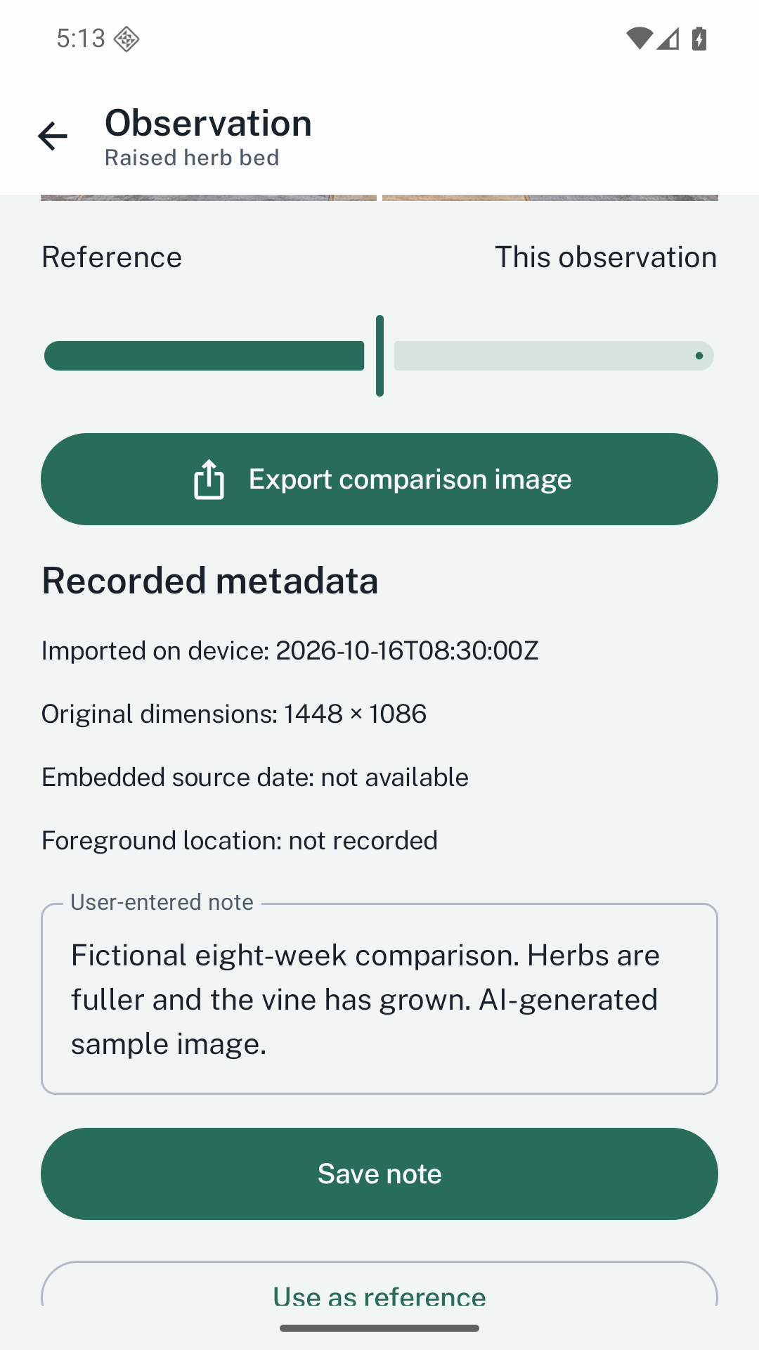 Notes and source metadata in Frameback